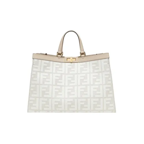 FENDI Холст Тоут Сумка Сумка для покупок Сумка Обычная Женская Белая