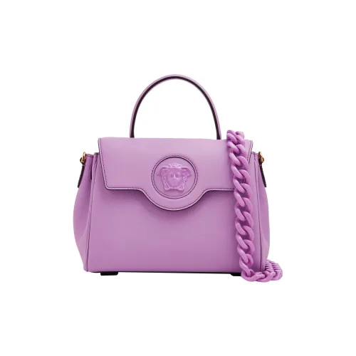 VERSACE Кожа Сумка через плечо Сумка среднего размера Женская Фиолетовая