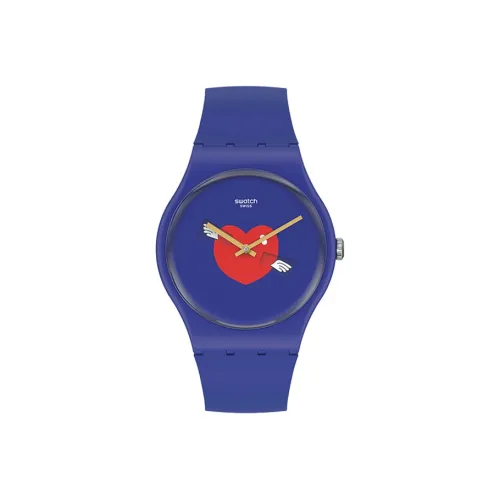 Swatch Quartz Механизм Мужские часы Циферблат 41 мм Синий Bio Based Материал Чехол часов Силиконовый ремешок