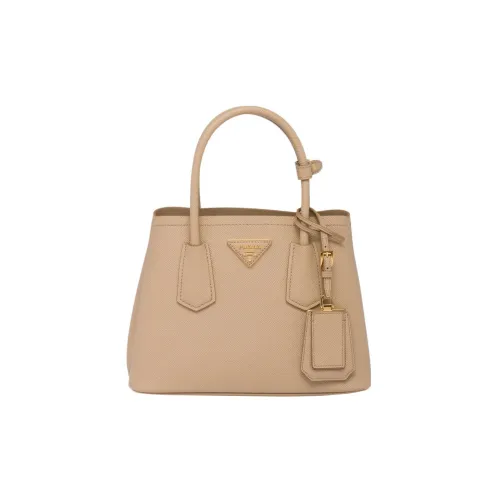 PRADA Двойная кожа сумка-тоут сумка для покупок сумка через плечо мини женская песочно-желтый