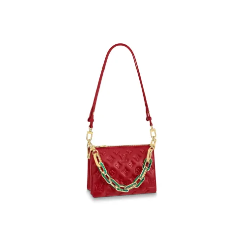 LOUIS VUITTON Coussin Овечья шкура Кожа Сумка-подушка Сумка с цепочкой Сумка Сумка через плечо Сумка через плечо Мини Женские Красный