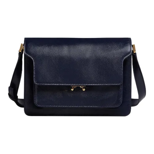 MARNI Основная часть Телячья кожа Сумка через плечо Сумка на плечо Женская Синяя