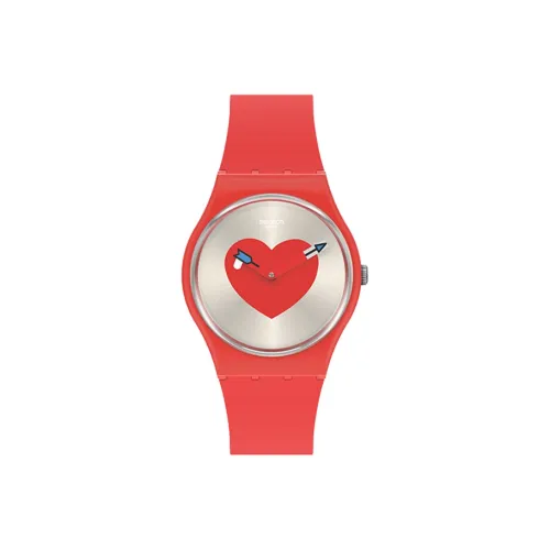 Swatch Quartz Механизм Женские часы 34 мм Серебристый циферблат Bio Based Материал Чехлы для часов Силиконовый ремешок