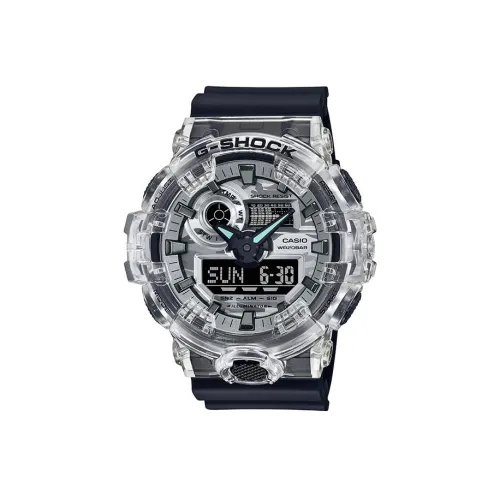 CASIO Liquid Crystal Analog Dual Display Series Кварцевый механизм Смольный ремешок Часы Унисекс Белый циферблат