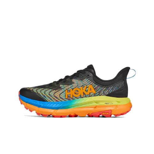 HOKA ONE ONE Mafate Speed 4 Амортизаторы Slip-resistant Low-Top Trail Беговые кроссовки Unisex Черный Оранжевый