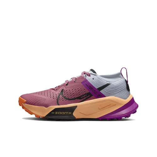Nike ZoomX Zegama Trail Амортизаторы Slip-resistant Abrasion-resistant Низкий топ Беговые кроссовки Женские Фиолетовый Серый