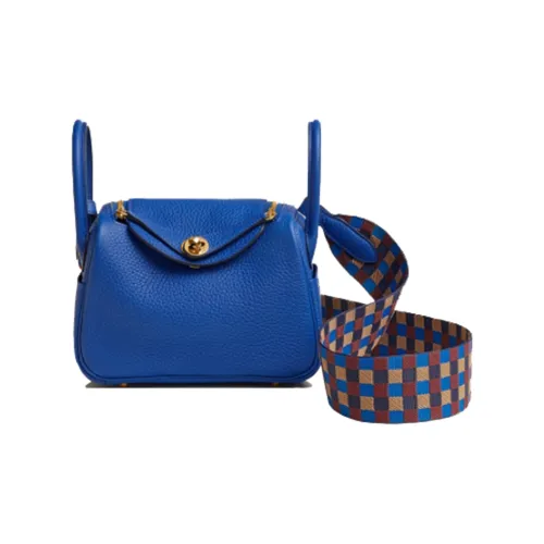 HERMES Lindy Телячья кожа Сумка Сумка через плечо Сумка через плечо Мини Женская Королевский синий Бильярдный синий Цвет печенья Hermès Красный