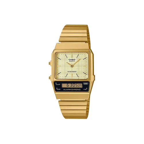 CASIO Кварцевый механизм Мужские часы серии Standard, 40,7мм*32,1мм, Золото