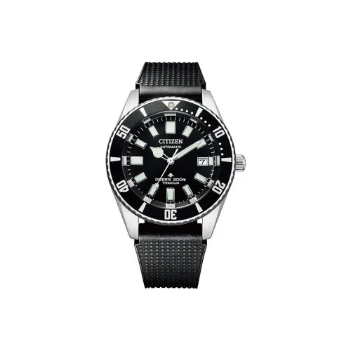 CITIZEN Автоматический Механический Механизм ПУ (Полиуретан) Ремешок Часы Мужские Черный Циферблат NB6021 17E
