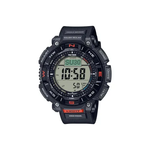 CASIO PRO TREK Солнечный Кварцевый механизм Смольный ремешок Часы Мужские Черный циферблат