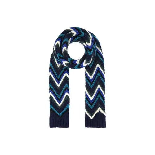 Missoni Wool Knit Шарфы Синий Унисекс