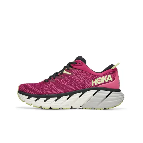 HOKA ONE ONE Gaviota 4 Амортизирующие подошва Противоскользящие Устойчивые к истиранию Низкий топ Беговые кроссовки Женские Бордовый