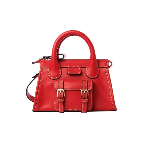 Chloe Chloé Handbag Edith Сумка из кожи буйвола Мини Женская Красная