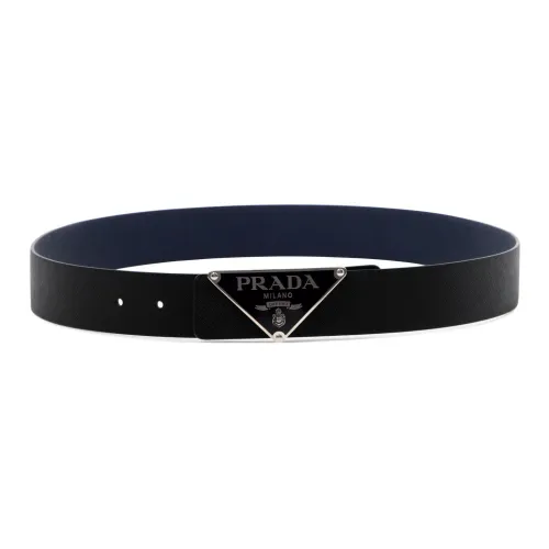 PRADA Ремни из коровьей кожи, черные, мужские