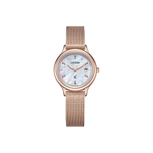 CITIZEN Световой Кварцевый Механизм Женские Часы 28 мм Мать Жемчуга Цвет