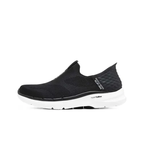 Skechers Go Walk 6 Slip ins Низкий топ Повседневный Мужской Черный Белый