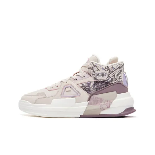 Erke Battery Panda Slip-on Resistant Shock Absorbers High Top Skateboard Shoes Women's Gray Purple