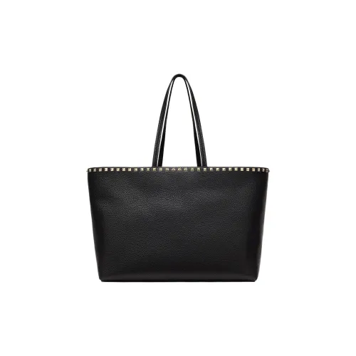 Valentino Rockstud Телячья кожа с текстурой сумка-тоут сумка через плечо женская черная