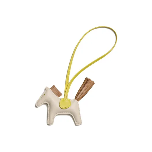 HERMES Кожа Подвески Унисекс Мел Белый Чай Коричневый