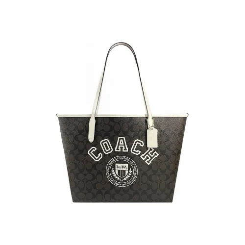 COACH Городская кожаная сумка-тоут сумка для покупок сумка через плечо сумка большого размера женская
