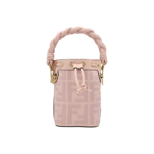 FENDI Холст с кожей Комбинированная сумка-ведро сумка через плечо сумка маленькая женская розовая