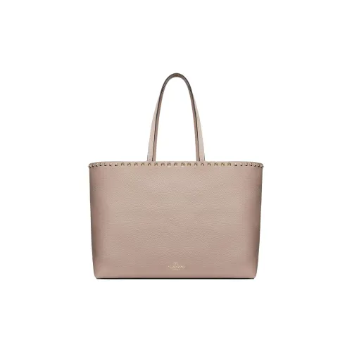 Valentino Rockstud Телячья кожа с рельефом сумка-тоут сумка на плечо большая женская телесный цвет