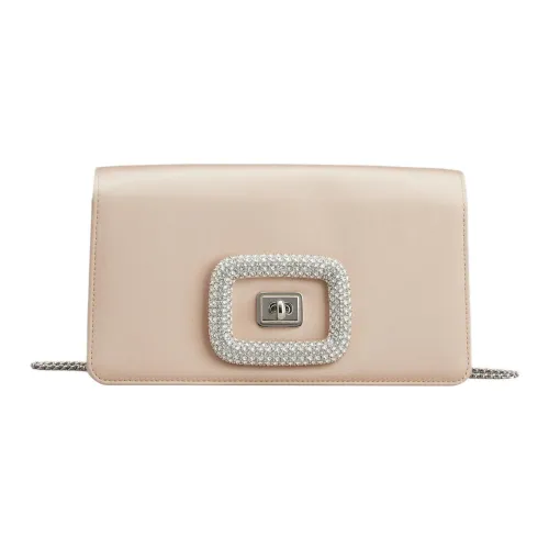 Roger Vivier Roger Vivier VIV Сатин Сумка с цепочкой Клатч Сумка через плечо Сумка на плечо Женская Розовая