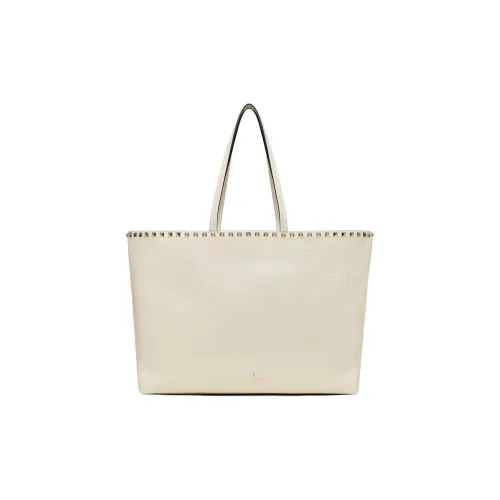 Valentino Rockstud Телячья кожа с текстурой сумка-тоут сумка через плечо женская цвет светло-слоновая кость