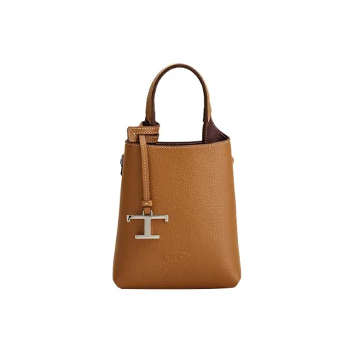 TOD'S Чехол для телефона из кожи маленький женский коричневый