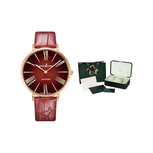 ONEDEAR Кварцевый механизм Часы Женские Красный Циферблат ODL02Q8B0955N07