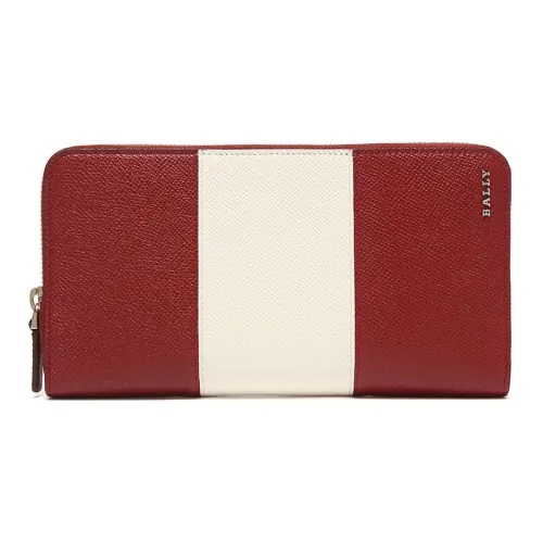 BALLY Кошелек из крупнозернистой коровьей кожи мужской красный и белый