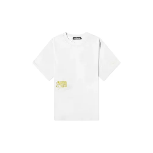 STONE ISLAND Белая Мужская T-Рубашка