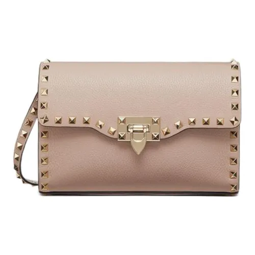 Valentino Рельефная Телячья Кожа Сумка через плечо Женская Розовая