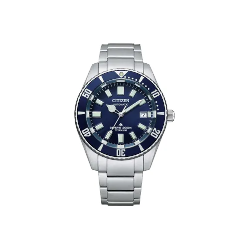 CITIZEN Механический механизм Супер титан Ремешок Часы Мужские Черный циферблат NB6021 68L