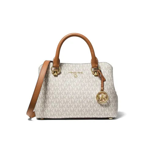 MICHAEL KORS Покрытый холст через плечо сумка маленькая женская коричневый ванильный белый и многоцветный