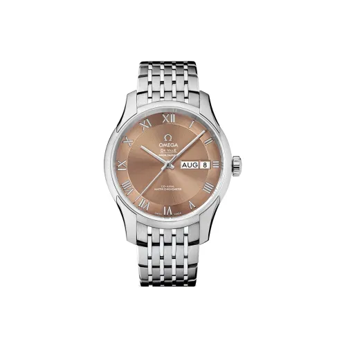 OMEGA Автоматический Механический Часы Мужские Saucer Fly Series HOUR VISION 41 мм Кофейного цвета