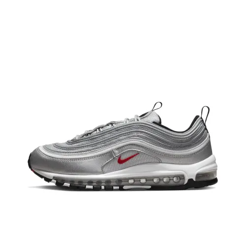 Nike Air Max 97 Low Топ Повседневные Беговые Кроссовки Мужские Металлический Серебристый