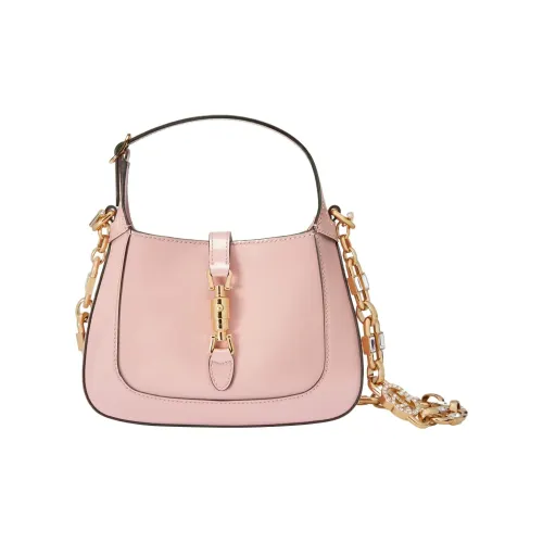 GUCCI Jackie 1961 Лакированная кожа Лунный Сумка на плечо Сумка на плечо Мини Женская Светло-розовая