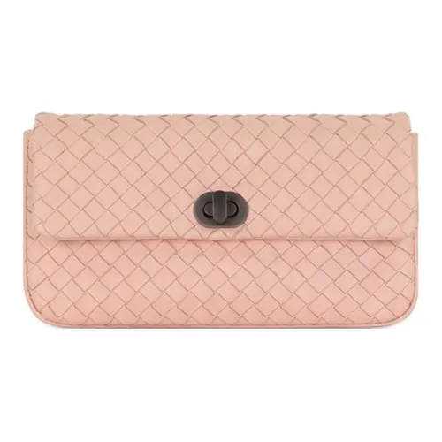 Bottega Veneta Клатч из коровьей кожи женский розовый