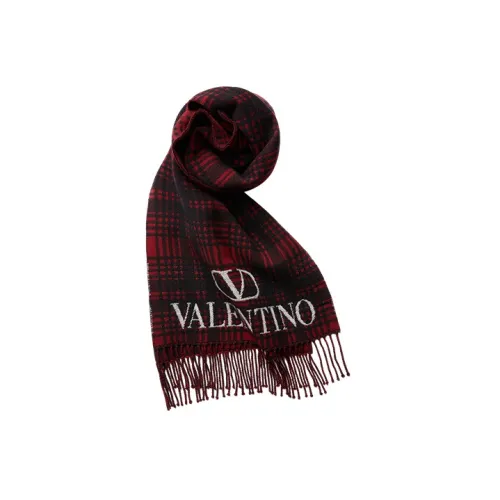 Valentino Вязаные шарфы Красный Черный Мужской