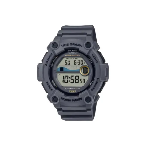 CASIO Кварцевый механизм Смольный ремешок Часы для мужчин Серый циферблат