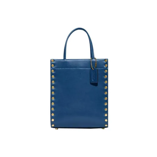 COACH Cashin Коровья кожа Тоут Сумка Сумка для покупок Сумка Сумка через плечо Сумка через плечо Мини Женская Синяя