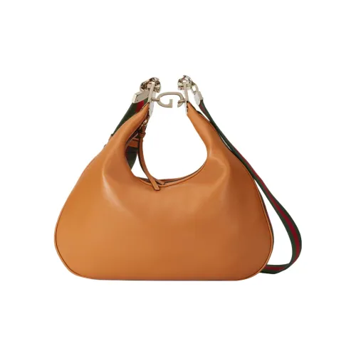 GUCCI Luggage Кожа Пельмени Сумка Сумка через плечо Сумка на плечо Большая Женская Темно-оранжевая