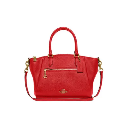 COACH Elise Полированная кожа с эффектом галечного покрытия сумка через плечо сумка на плечо обычная женская красная