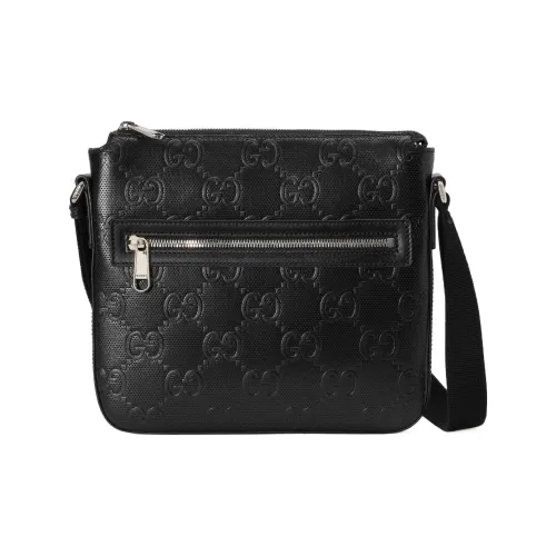 GUCCI Кожа Курьерская Сумка Сумка через плечо Мужская Черная