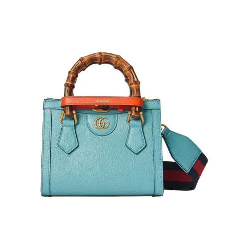 GUCCI Diana Кожа Тоут Сумка Сумка для покупок Сумка через плечо Сумка Мини Женская Синяя