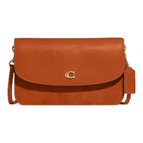 COACH Hayden Полированная кожа с замшей сумка через плечо женская каньон красный