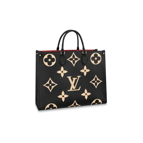 LOUIS VUITTON ONTHEGO Корова Кожа Jungle Сумка Тоут Сумка Сумка для покупок Сумка через плечо Сумка Большая Женская Черная