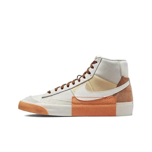 Nike Blazer 77 'Remastered' Slip-resistant Abrasion-resistant Lightweight MID Skateboarding Top Shoes Men's White Yellow Найк Блэйзер 77 'Ресторированный' Противоскользящий Устойчивый к истиранию Легкий MID Скейтбординг Топ Кроссовки Мужские Белый Желтый
