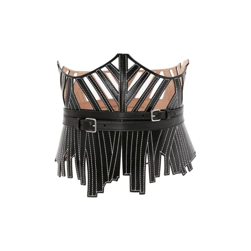 Alexander McQueen Ремни из коровьей кожи, черные, женские